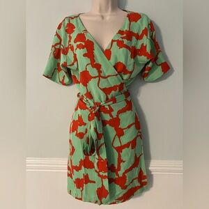 DIANE von FURSTENBERG SHANNON silk mini reversible wrap dress chic stylish 8